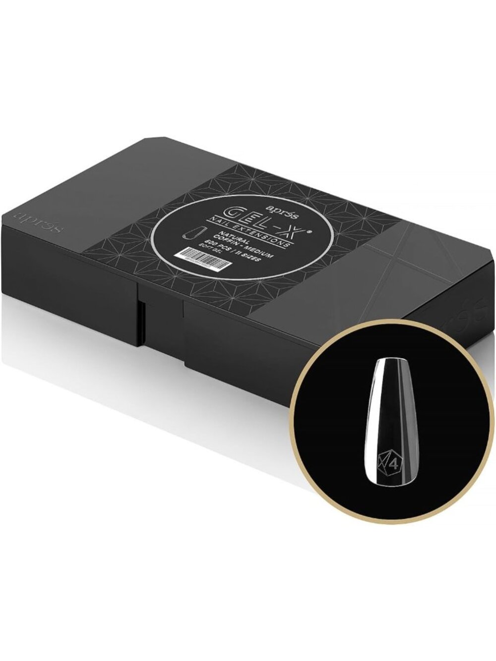 Premium Coffin Gel Nail Tips - 500pc Medium Length, 11 Sizes, High Quality